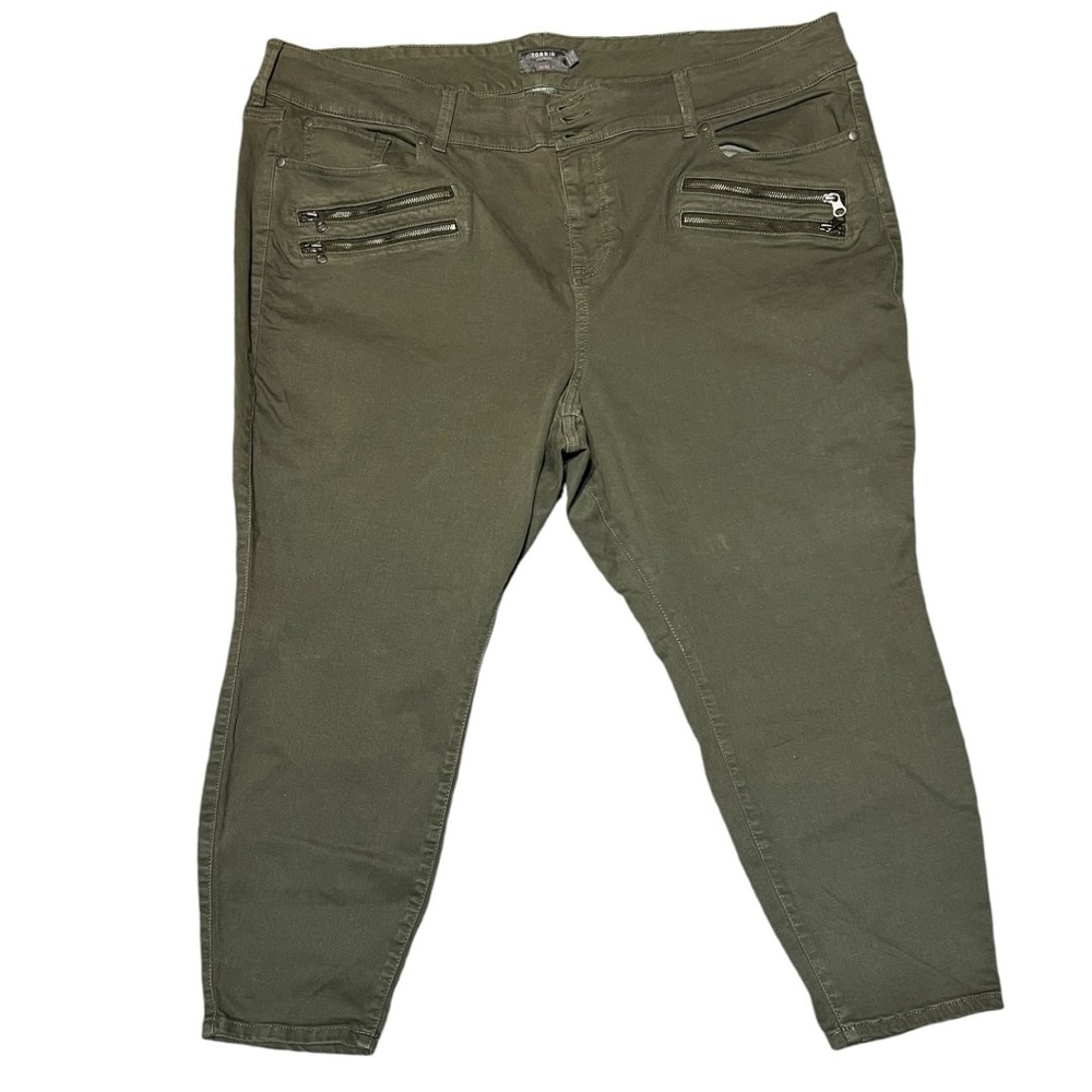 Torrid Feel The Fit Super Soft High-Rise Jegging 28S Olive Green Stretch Skinny